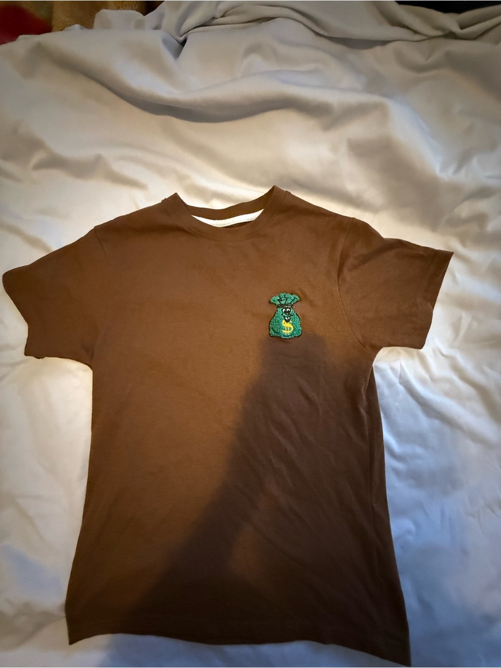 Reason Brown Short-Sleeve Tee with Green Money-Bag Patch